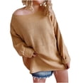 thumbnail image 1 of Timegard Womens Plus Size Tops Sweater off Shoulder Long Sleeve Pullover Fall Winter Casual Comfy Knit Tops, 1 of 4