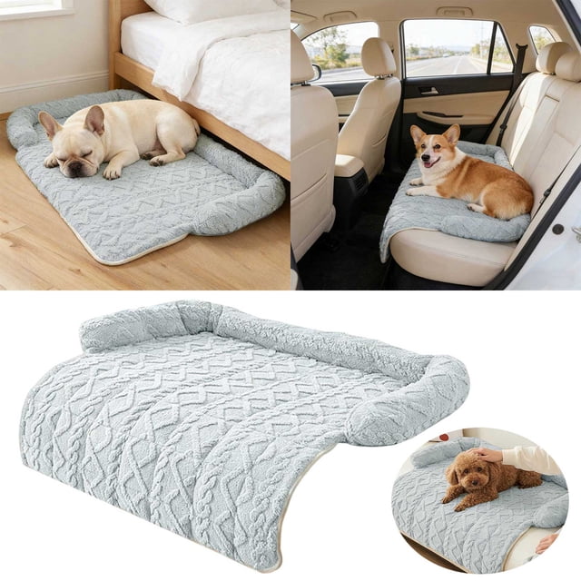 Calming Pet Bed Mat with Anxiety for Cats and Dogs Indoor Soothing Cushion Protector