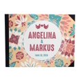 thumbnail image 1 of Darling Souvenir Orange Floral & Leaves Printed Hardbound Cover Guestbook For Wedding Guest Sign In Book Registry-9 x 12 Inches, 1 of 5