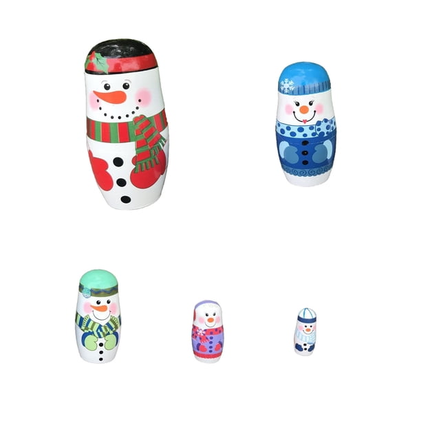 Poupées Russes Gigognes Peintes à La Main – 5 Pièces, Bois Laqué, 11,5×6,5 Cm – Déco Intérieure Et Jeu