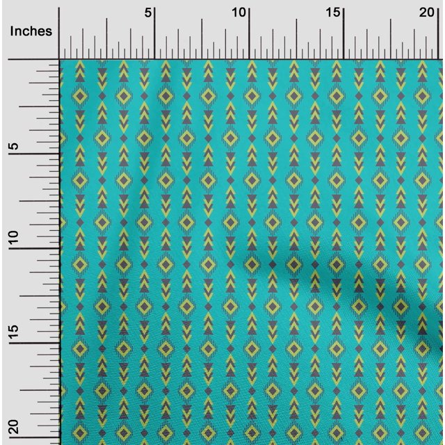 oneOone Viscose Jersey Fabric Diamond & Triangle Geometric Printed Craft Fabric BTY 60 Inch Wide