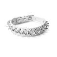 thumbnail image 3 of Spiked Studded Rivet Leather Dog Collar for Cats Puppy Small Medium PetsWhiteXL 56*3.0CM, 3 of 7