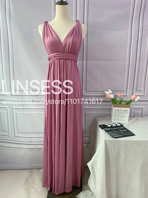 Robe Infinity Longue au Sol Longue Maxi Convertible Formelle Portefeuille Aguichant Robe de Demoiselle d'Honneur Robe de Soirée Robe de Mariage Cocktail