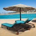 thumbnail image 1 of Costway 2PC Patio Rattan Lounge Chair Chaise Recliner Back Adjustable W/Wheels Cushioned, 1 of 10