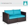 thumbnail image 2 of Costway Canapé Sectionnel d'Angle en Rotin pour Patio 2 Pcs Coussin Bleu, 2 of 9