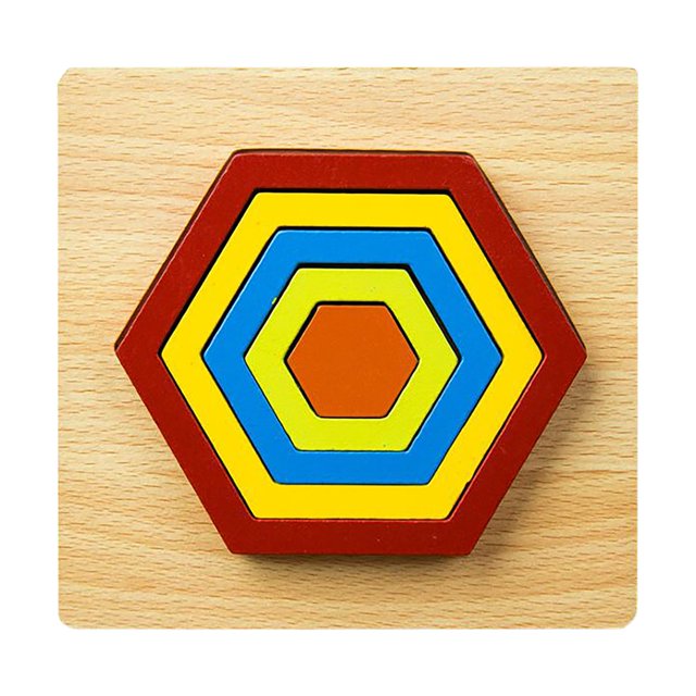3D Wooden Puzzles for Kids Classic Shape Pattern Block Toys Educational Toys