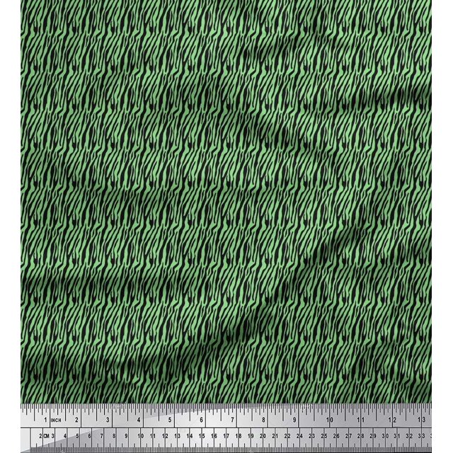 Soimoi Green Velvet Fabric Wild Animal Skin Small Print Fabric by The Yard 58 Inch Wide