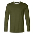 thumbnail image 2 of Jalioing T-Shirts pour Hommes Mode Ample Couleur Unie Chandail à Manches Longues Décontracté Basique Col Ras du Cou, 2 of 4