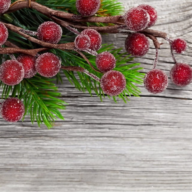 Christmas Tree Decorations,Artificial Frosted Holly Berries Fake 12 Mm Mini Christmas Fruit Berry Flower Decor Simulated Small Berries Christmas Tree Wreath Patio Table Decorations