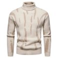 thumbnail image 1 of Dvkptbk Chandail pour Hommes Mode pour Hommes et Chandail d'Hiver Chandail à Enfiler Bas Tricot Rayé Chandail pour Hommes Vêtements d'Automne en Liquidation, 1 of 8