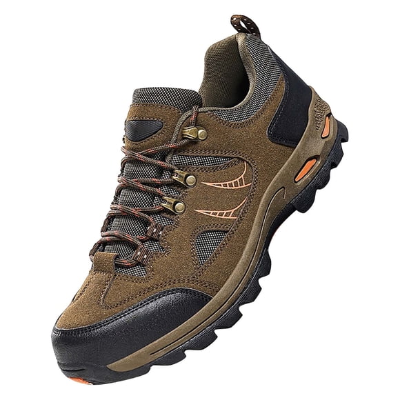 XIMIN Men's Sneakers Lightweight Sports Climbing Hiking Shoes Waterproof Trekking Suede Non-Slip Outdoor Running Shoes Mens Camping Shoes for All Season (8.5, Brown)