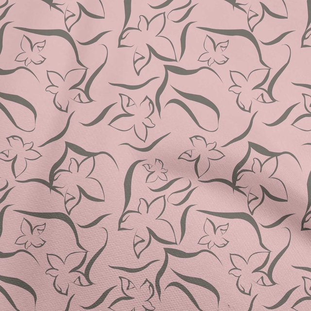 oneOone Rayon Light Pink Fabric Floral & Craft Projects Decor Fabric Printed By The Yard 56 Inch Wide