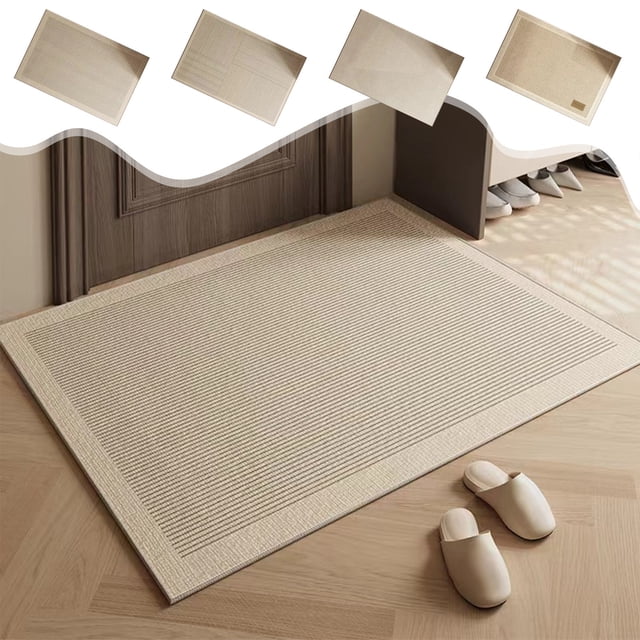 Tyidzon Bathroom Rugs 16x24 Inch Non Slip Bath Carpet Quick Dry Absorbent Door Mat for Bathroom Kitchen Front Door Entrance, Beige