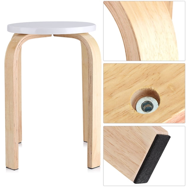 Stacking Stool, Candy Color Bent Wood, Non , Durable, Kids Room Decor with Anti Slip, Floor , 15.75 X 17.9inch