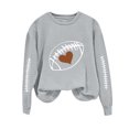 thumbnail image 3 of Meichang Chandail de Football pour Femmes, Coupe Ample, Manches Longues, Col Ras du Cou, Chandails Graphiques, Coupe Ample, Automne Hiver, Chandail à Enfiler Décontracté, Vêtements pour le Dimanche Jour de Match, 3 of 5