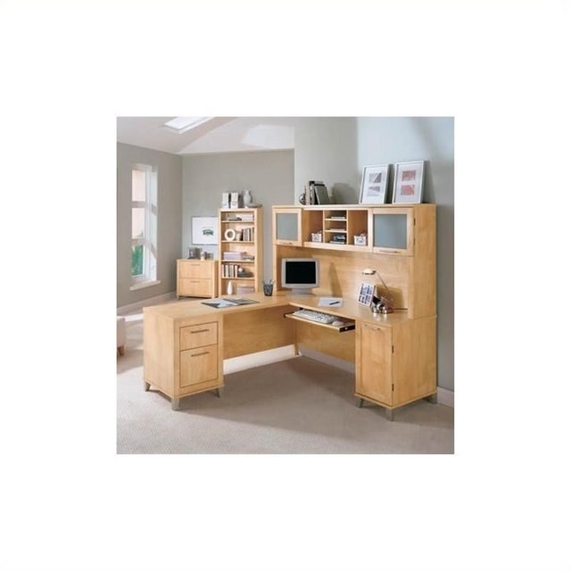 Bush Furniture Somerset Ensemble de Bureau à Domicile en Érable Croisé