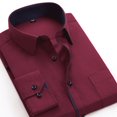 thumbnail image 1 of Fashion Men‘s Formal Long Sleeve Shirt Solid Color Button Up Business Work Dress Top, 1 of 6