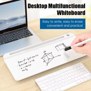 Clavier de bureau Mini Whiteboard Writing Board Tempered Glass Business Office Erasable Note Memo Dry Effase Board