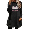 thumbnail image 2 of Qertyioot Chandails à Col Rond de Noël pour Femmes, Hauts Blouse à Manches Longues Chauds à Imprimé Ample avec Poche pour l'Hiver et le Rond, 2 of 4