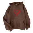 thumbnail image 4 of WZXFASHION Chandail à Capuchon pour Femmes à Couleur Unie à Manches Longues Imprimé Amour Rabais de 50 % Liquidation Chandail à Enfiler, 4 of 4