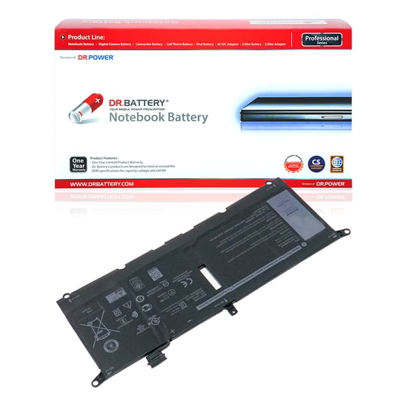 DR. BATTERY - Replacement for Dell XPS 13 2018 / 13 7390 / 13 9370 / 13 9370 FHD i5 / 13 9380 / 13 9380 2019 / H754V / P82G / 0H754V / DXGH8 / G8VCF