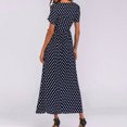 thumbnail image 4 of Robes d'Été pour Femmes 2023 Robes pour Femmes Liquidation Mode Femmes Manches Courtes Plage Pois Bandage Longue Robe Maxi, 4 of 9