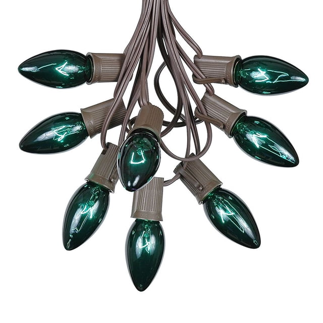 Novelty Lights 25 Foot C9 Twinkle Outdoor Patio Christmas String Lights