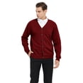 thumbnail image 1 of TOPTIE Cardigan pour Homme Coupe Décontractée Col en V Coton-Rouge-P, 1 of 8