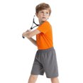 thumbnail image 2 of TOPTIE Short de Soccer pour Grands Garçons, Shorts de Course de 8 Pouces avec Poches - Gris - P/ 8, 2 of 7
