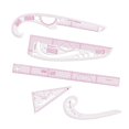 thumbnail image 3 of Règle de Courbe Française Règle de Courbe Tailleurs Règle Outils de Couture pour Créateur de Motifs 5 Pcs, 3 of 8