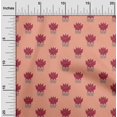 thumbnail image 1 of oneOone Cotton Poplin Fabric Leaves & Lotus Block Print Fabric BTY 56 Inch Wide, 1 of 4