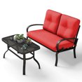 thumbnail image 3 of Gymax 2PCS Patio Loveseat & Table Set Cushioned Outdoor Furniture Set Yard Garden, 3 of 6
