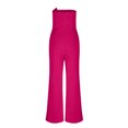 thumbnail image 3 of Soki Women's Off Shoulder Tube Top Rompers High Waist Long Wide Leg Pants Jumpsuits Open Back High Waist Jumpsuit, 3 of 8