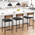 thumbnail image 4 of EastVita Bar Stools Set of 2, Upholstered Bar Chairs with Back, 25.5 Inches Kitchen Bar Stools with Footrest, Thick Cushion, Counter Height Barstools for Island, Counter Bar, 4 of 5