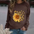 thumbnail image 2 of Rbaofujie Couples Chandails à Capuchon Femmes Mode Décontractée Imprimé Col Rond Ample Manches Longues T-shirt Hauts Blouse Brun Chandails pour Dames, 2 of 4