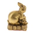 thumbnail image 3 of Pure Brass Chinese Twelve Animal Figurine Mascot Animal Pocket Charm Ornament Luck Charm Rabbit, 3 of 7