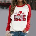 thumbnail image 2 of RKSTN Chandail en Molleton de la Saint-Valentin pour Femmes Mode Imprimé Lettre et Cœur Chandail en Molleton Manches Longues Col Rond Tops, 2 of 4