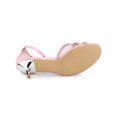 thumbnail image 3 of BLISSFUL STEP Women's Rhinestone Mesh Kitten Heels Sandals Pink (Size 7), 3 of 7