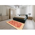 thumbnail image 4 of Ahgly Company Tapis d'Intérieur Carré Abstrait Orange Rouge Oriental, 5 Pieds Carré, 4 of 6
