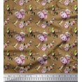 thumbnail image 1 of Soimoi Georgette Viscose Fabric Hummingbird,Leaves & Rose Floral Print Sewing Fabric Yard 42 Inch Wide, 1 of 3