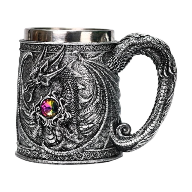 Medieval Roaring Dragonss Mug Western Mythology Dragonss Cup Beer Cup Creationary Three-dimensional Embossed Winged Dragonss Cup Creationary Dragonss Coffee Cup