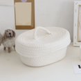 thumbnail image 5 of Oval Baskets With Lids Decorative Baskets With Lids Organizing Natural Cotton Rope Lidded Baskets With Handles Storage Baskets With Lid for Daily Household Storage and Travel Storage, 5 of 5