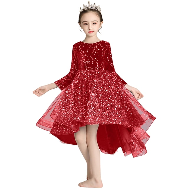 WEAIXIMIUNG Jolies Robes d'Été pour Filles 7-8 Tout-Petits Enfants Filles Jolies Paillettes Scintillantes Robe de Fête Carnaval Robe Formelle