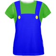 thumbnail image 1 of T-shirt pour Femmes à Imprimé Intégral de Costume de Plombier Italien Vert d'Halloween, 1 of 2