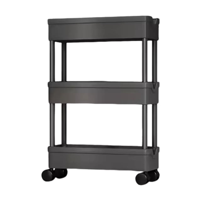 Shengyu Multifunctional Storage Solution For Bedroom And Living Room Occupying No Space Storage Cart Utility black,3 layers 20cm