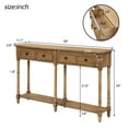 thumbnail image 3 of Noble House Table Console Table de Sofa Assemblage Facile avec Deux Tiroirs de Rangement et Tablette Inférieure pour Salon, Entrée, Vieux Pin, 3 of 9