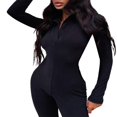 thumbnail image 4 of MesaSe Combinaison Évasée à Manches Longues Col en V pour Femmes Automne Mode Urbaine Sportswear Vert Armée L, 4 of 4