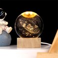 thumbnail image 3 of 3D Crystal Ball with Warm Light Wooden Base Small Night, 3 of 8