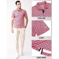 thumbnail image 4 of Men's Golf Shirts Short Sleeve Moisture Wicking Dry Fit Print Patterns Collared Performance Polo Golf Shirts for Men, 4 of 6