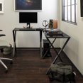 thumbnail image 3 of Manor Park Modern X Glass Corner Computer and Gaming Desk, 3 of 8